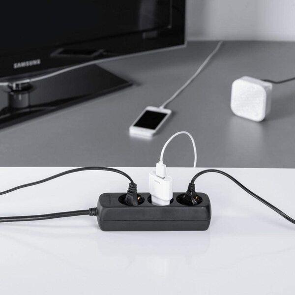 Мережевий подовжувач Hama 3XSchuko 3G*1.5мм 5м Black