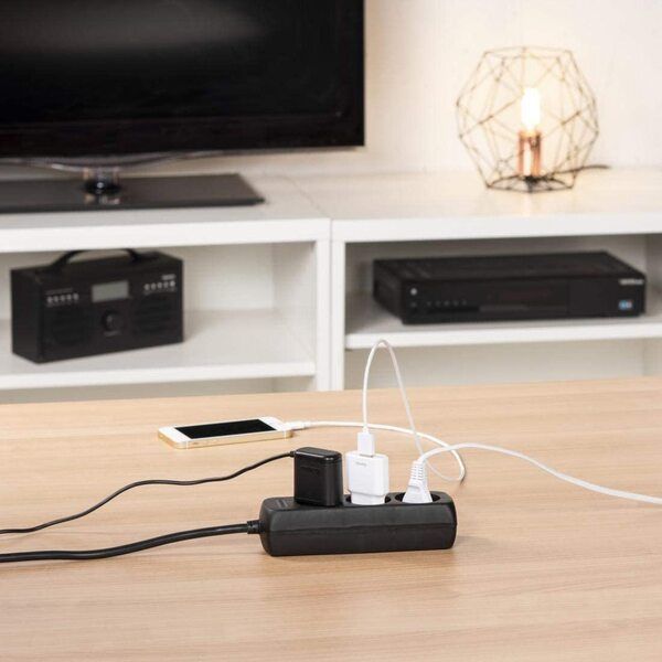 Мережевий подовжувач Hama 3XSchuko 3G*1.5мм 5м Black