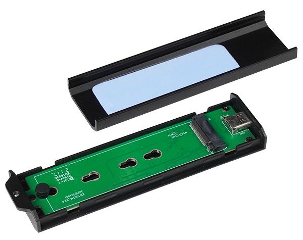 Корпус для M.2 PCIe NVMe/SATA SSD CHIEFTEC CEB-M2C-TLE USB 3.2 Gen2 Type-C Tool-Less Aluminum/Plastic