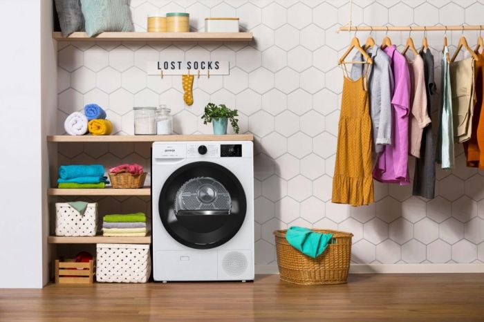 Сушильна машина Gorenje DNE92/GN тепловий насос, 9кг, A++, 60см, дисплей, білий