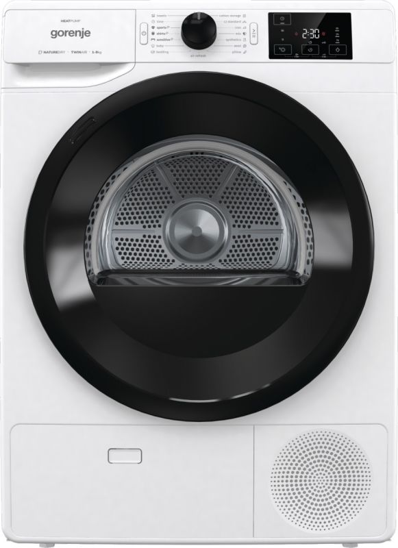 Сушильна машина Gorenje DNE92/GN тепловий насос, 9кг, A++, 60см, дисплей, білий