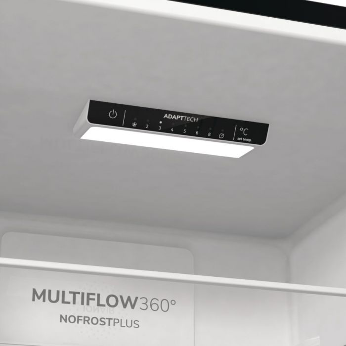 Холодильник з нижн. мороз. камерою Gorenje NRKE62BXL 185х60х60см, 2 двері, 203( 99)л, А++, NoFrost+ , LED дисплей, Зона св-ті, чорний