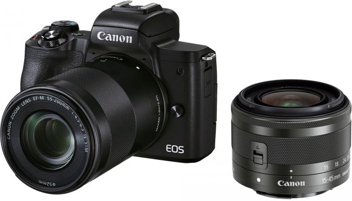 Цифр. фотокамера Canon EOS M50 Mk2 + 15-45 IS STM + 55-200 IS STM Black