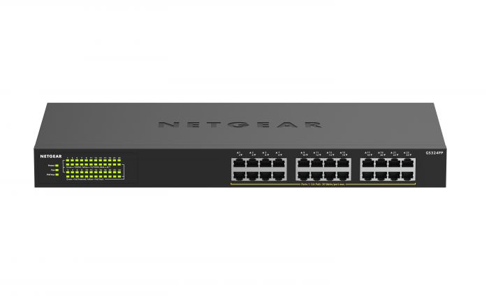 Комутатор NETGEAR GS324PP 24xGE PoE+(380Вт), некерований