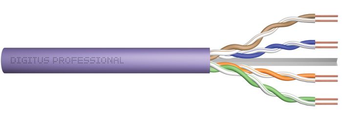 Кабель DIGITUS CAT 6 U-UTP, 100m, AWG 23/1, LSZH-1, фіолетовий