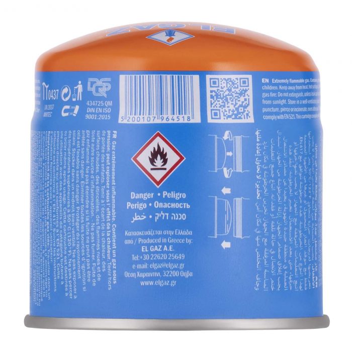 Балон-картридж газовий EL GAZ ELG-100, бутан 190 г, для газових пальників, одноразовий