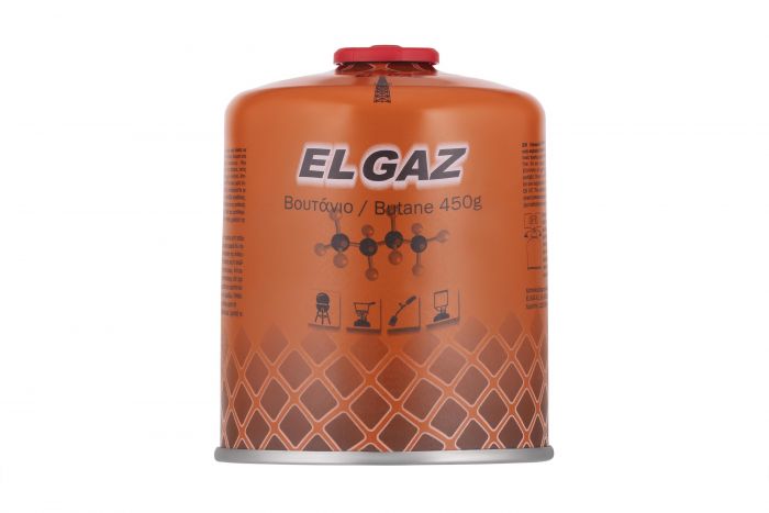 Балон-картридж газовий EL GAZ ELG-400, бутан 450 г, для газових пальників, з двошаровим клапаном, одноразовий