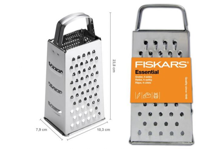 Терка 4-х стороння Fiskars Essential, нерж. сталь