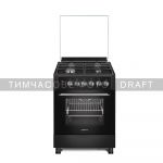 Плита ARDESTO комбі Elegance, 60x60см, конвекція, чавун, підсвічування, форсунки LPG (підключення газового балона), знімні направляючі, чорний