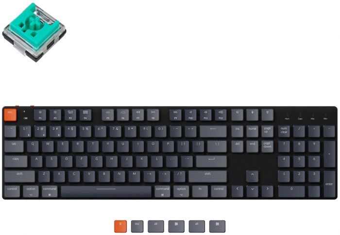 Клавіатура Keychron K5SE 104 Key Optical Mint White Led Hot-Swap WL UA Black