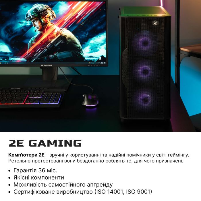 Комп’ютер персональний 2E Asus Gaming Intel i5-10400F/B560/16/500F+1000/NVD3060TI-8/FreeDos/GM3401/750W