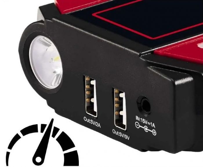 Пусковий пристрій Einhell CE-JS 12 Jump Starter Power Bank, для автомобілів, 11100мАг, 2хUSB 5В, 12В, пуск 400А