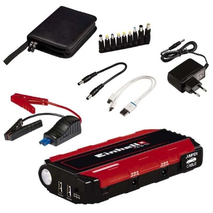 Пусковий пристрій Einhell CE-JS 12 Jump Starter Power Bank, для автомобілів, 11100мАг, 2хUSB 5В, 12В, пуск 400А
