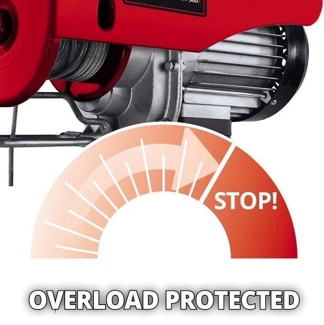 Тельфер електричний Einhell TC-EH 500, 1000Вт, до 500кг, трос 12м, 15.15кг