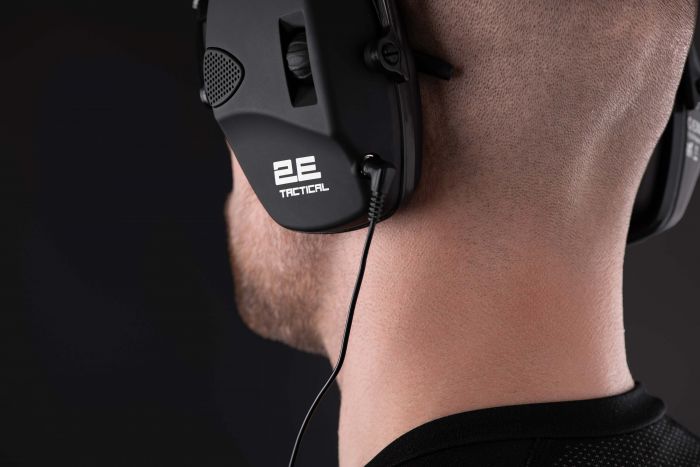 Тактичні захисні навушники 2E Pulse Pro Black NRR 22 dB, активні