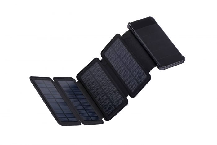 Акумулятор портативний літій-іонний Power Bank 2E Solar 8000мА·год, вбудований LED-ліхтар, чорний