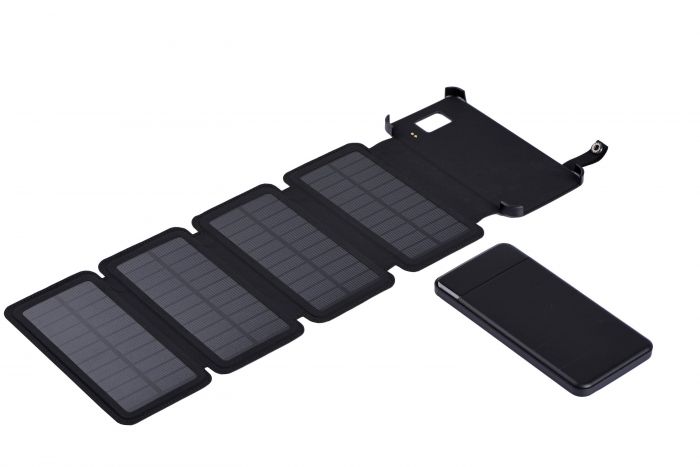Акумулятор портативний літій-іонний Power Bank 2E Solar 8000мА·год, вбудований LED-ліхтар, чорний