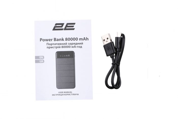 Акумулятор портативний літій-іонний Power Bank 2E Solar 8000мА·год, вбудований LED-ліхтар, чорний