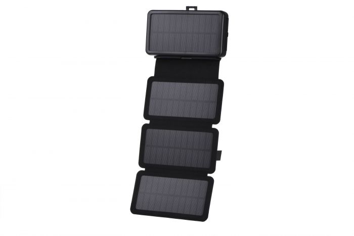 Акумулятор портативний літій-іонний Power Bank 2E Solar 20000мА·год, вбудований LED-ліхтар, чорний