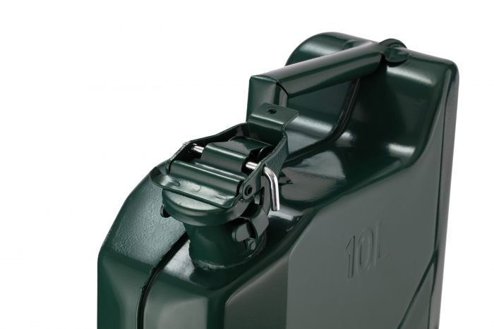 Каністра для палива 2E JCM10V вертикальна, 10л, метал, 0.6мм, зелений, 2.3кг