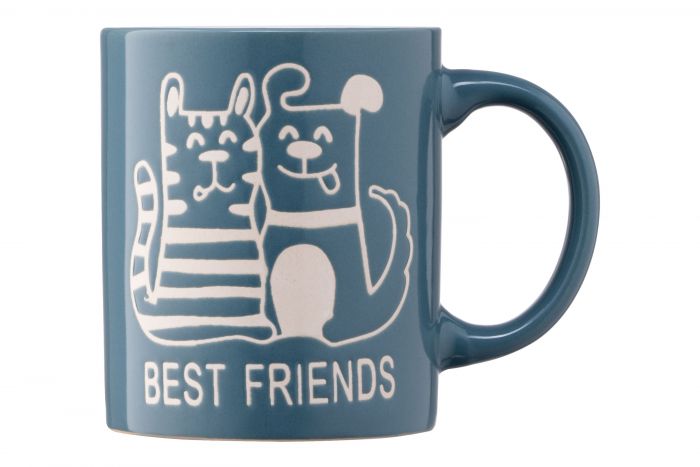 Чашка Ardesto Best friends, 330 мл, синя, кераміка