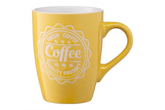 Чашка Ardesto  Coffee, 330 мл, жовта, кераміка