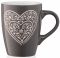 Чашка Ardesto  Heart, 330 мл, темно-сіра, кераміка