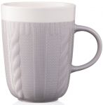 Чашка Ardesto Кnitti, 330 мл, сіра, порцеляна