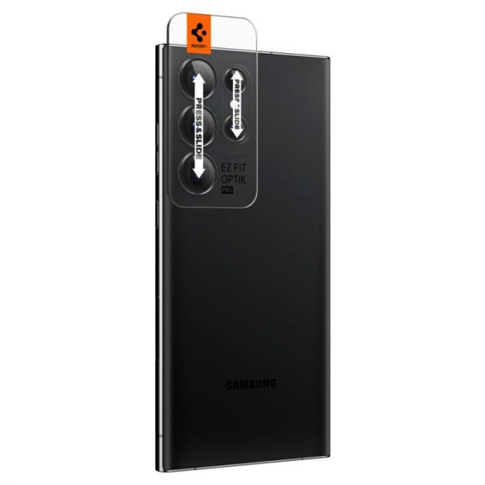 Захисне скло Spigen для лінз камери Samsung Galaxy S23 Ultra Glas.tR EZ Fit Optik Pro (2P) Black