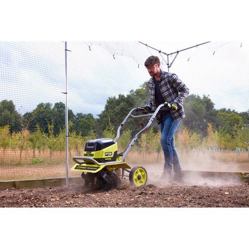 Культиватор акумуляторний Ryobi RY36CVXA-0, 36В MAX POWER, ширина 40см, безщітковий двигун, регулювання глибини обробки, 28 кг (без АКБ та ЗУ)
