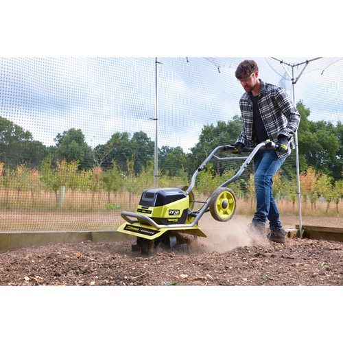 Культиватор акумуляторний Ryobi RY36CVXA-0, 36В MAX POWER, ширина 40см, безщітковий двигун, регулювання глибини обробки, 28 кг (без АКБ та ЗУ)