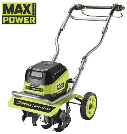 Культиватор акумуляторний Ryobi RY36CVXA-0, 36В MAX POWER, ширина 40см, безщітковий двигун, регулювання глибини обробки, 28 кг (без АКБ та ЗУ)