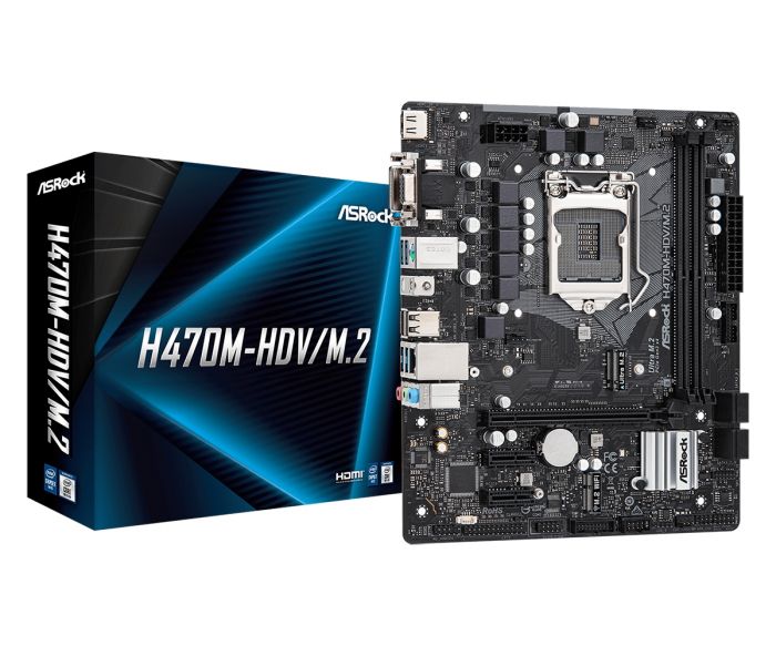 Материнська плата ASRock H470M-HDV/M.2 s1200 H470 2xDDR4 HDMI-DVI-VGA M.2 mATX