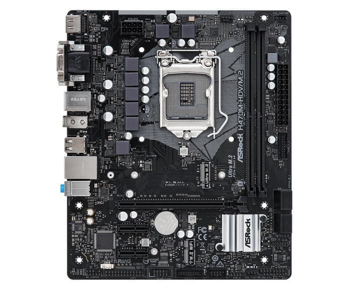 Материнська плата ASRock H470M-HDV/M.2 s1200 H470 2xDDR4 HDMI-DVI-VGA M.2 mATX