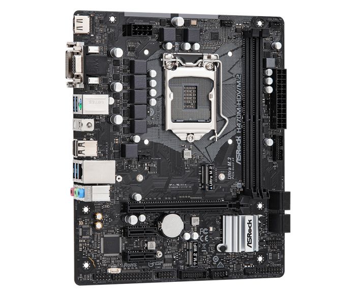 Материнська плата ASRock H470M-HDV/M.2 s1200 H470 2xDDR4 HDMI-DVI-VGA M.2 mATX