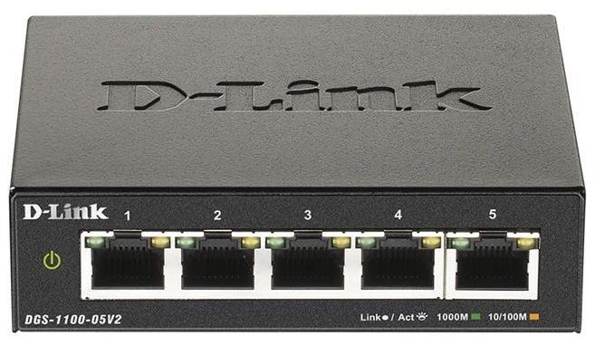Комутатор D-Link DGS-1100-05V2 5xGE Easy Smart