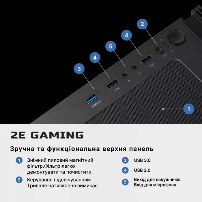 Комп’ютер персональний 2E Complex Gaming Intel i5-12400F/B660/32/1000F+2000/NVD1660TI-6/Win11H/2E-G3301/700W
