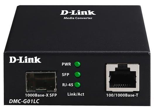 Медiаконвертер D-Link DMC-G01LC 1xGE, 1xSFP
