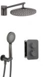 Душевий набір Deante Box з термостатичним змішувачем, верхній душ круг., лійка, кріпл. - прихованого монтажу, титан