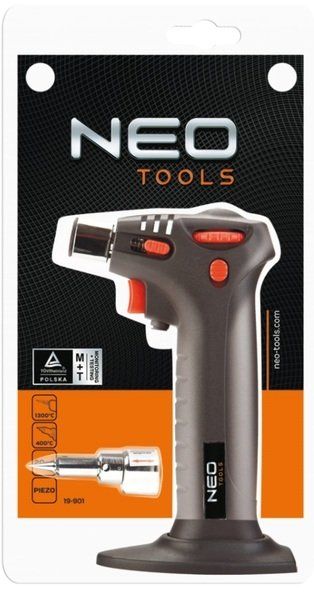 Паяльник газовий Neo Tools, п’єзозапалювання, 20 мл, t жала паяльника 400 °C, t полум’я 1300 °C