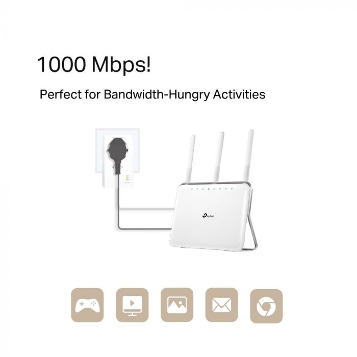 Адаптер Powerline TP-LINK TL-PA7017PKIT 2PK AV1000 1xGE розетка