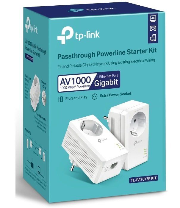Адаптер Powerline TP-LINK TL-PA7017PKIT 2PK AV1000 1xGE розетка