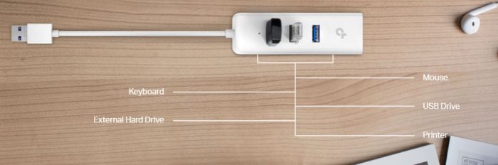 Мережевий адаптер TP-LINK UE330 USB3.0 to GE 3xUSB3.0 HUB