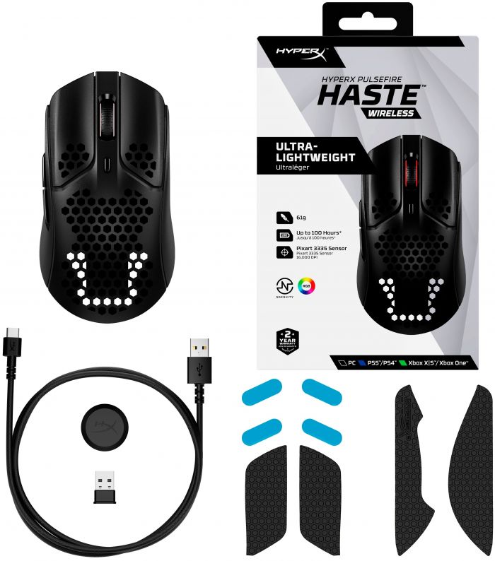 Миша HyperX Pulsefire Haste WL, Black