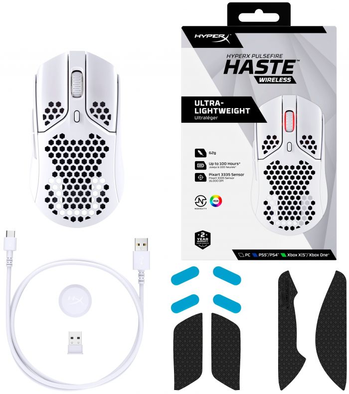 Миша HyperX Pulsefire Haste WL, White