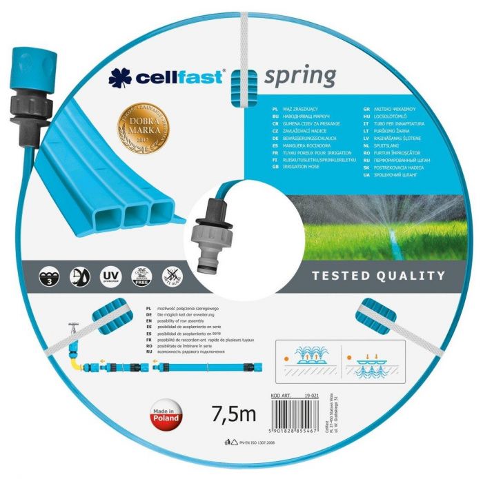 Шланг зрошувальний перфорований Cellfast SPRING, 7.5м