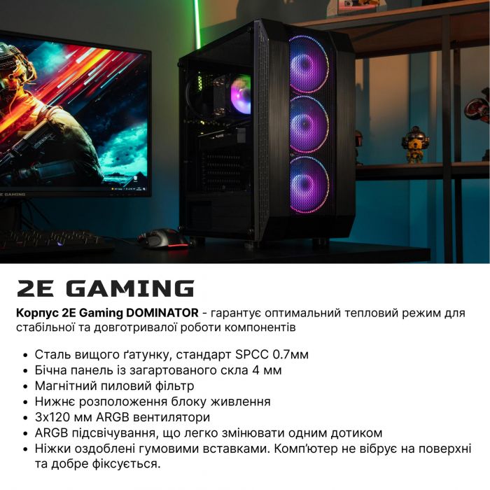Комп’ютер персональний 2E Complex Gaming Intel i5-12400F/H610/16/500F/NVD1650-4/FreeDos/2E-G3305/500W