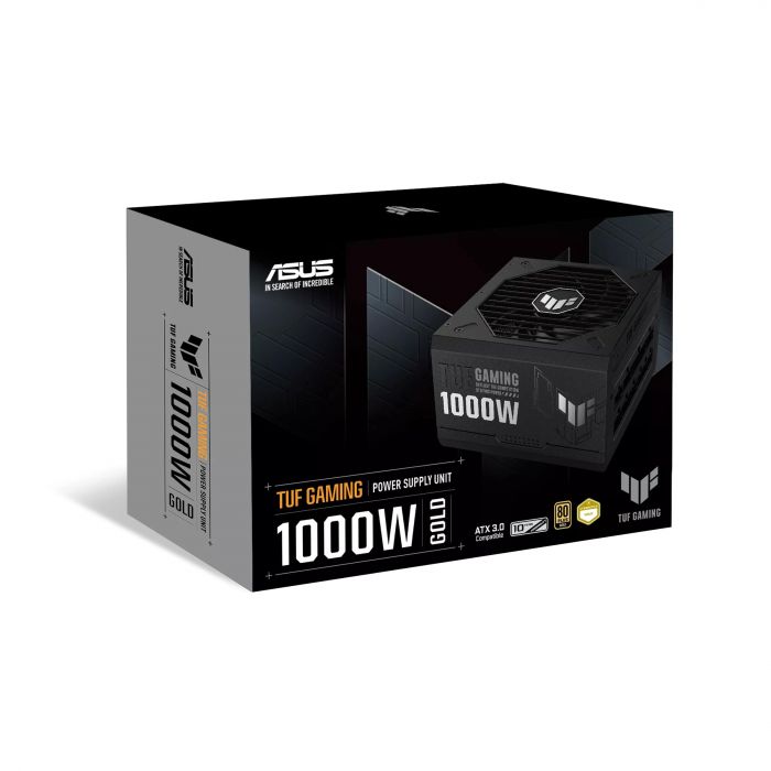 Блок живлення ASUS TUF GAMING (1000W), >90%, 80+ Gold, 135мм, 1xMB 24pin(20+4), 2xCPU 8pin(4+4), 4xMolex, 5xSATA, 4xPCIe 8pin(6+2), TUF-GAMING-1000G