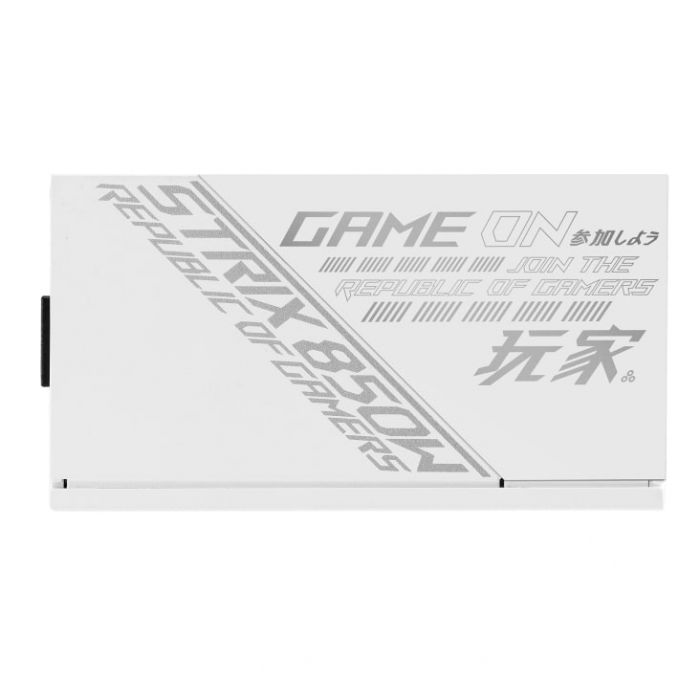 Блок живлення ASUS ROG STRIX  (850W), >90%, 80+ Gold, 135mm, 1xMB 24pin(20+4), 2xCPU 8pin(4+4), 3xMolex, 8xSATA, 6xPCIe 8pin(6+2), Fully Modular, ROG-STRIX-850G-WHITE