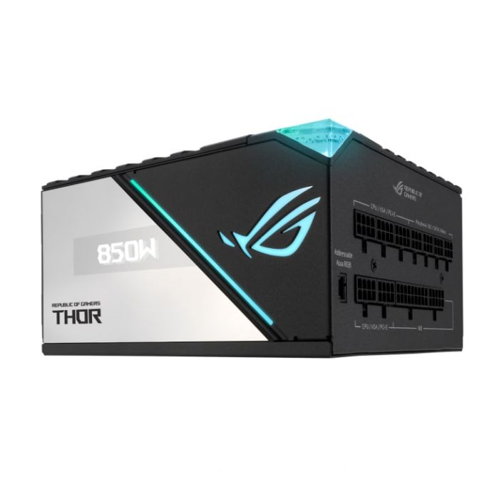 Блок живлення ASUS ROG THOR (850W), >90%, 80+ Platinum, 135мм, 1xMB 24pin(20+4), 2xCPU 8pin(4+4), 6xMolex, 10xSATA, 83xPCIe 8pin(6+2), Fully Modular, ARGB, ROG-THOR-850P2-GAMING